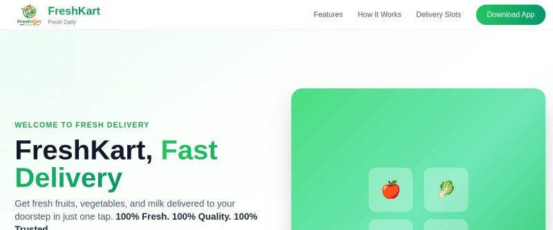 Preview of freshkartgrocery.com website