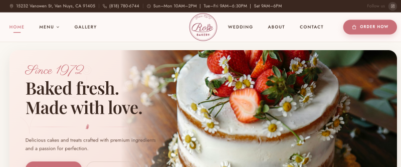 Rose Bakery — website by IMDGFX