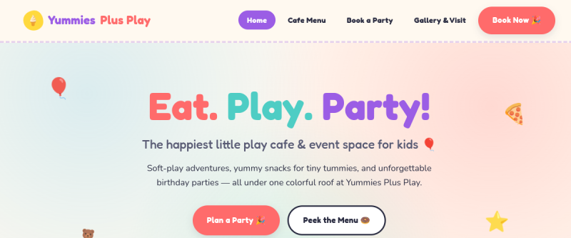 Yummies Plus Play website