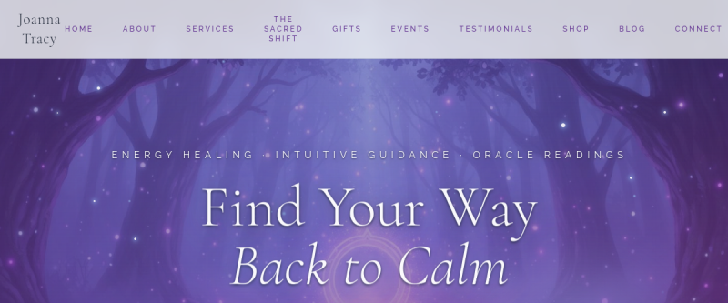Joanna Tracy Energy Healing website preview