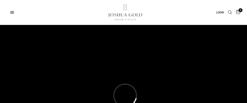 Website screenshot of Joshua Gold Custom Clothier