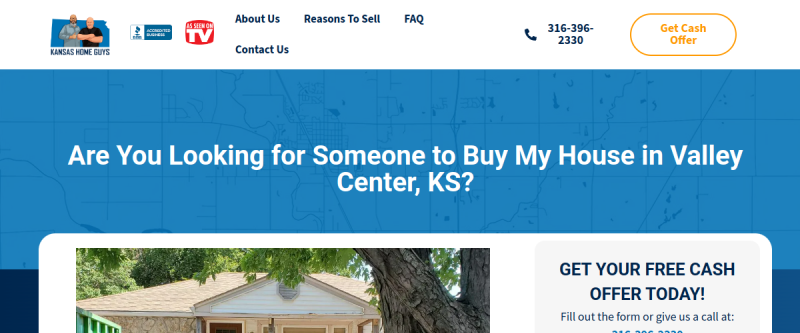 Website screenshot of Kansas Home Guys