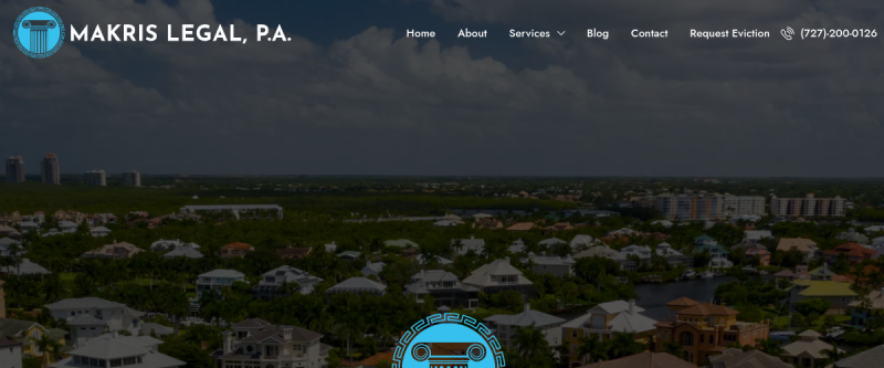 Website screenshot of Makris Legal, P.A.