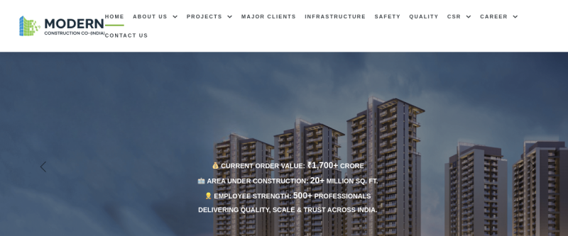 Preview of modernconstruction.co.in website