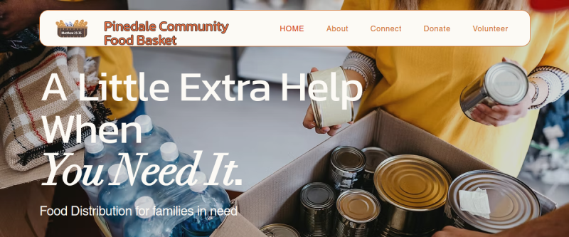 Pinedale Food Basket website preview