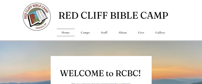 Red Cliff Camp website preview