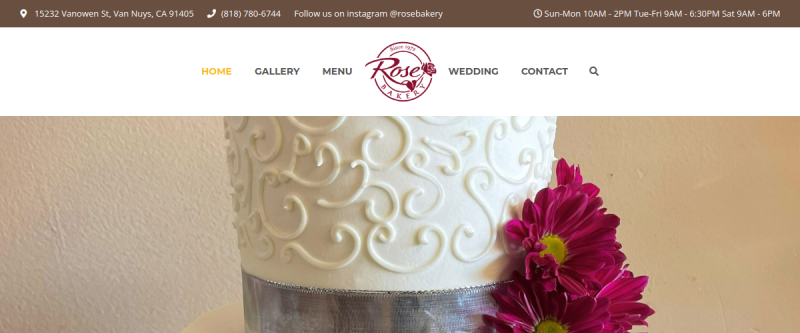 Rose Bakery website preview
