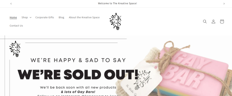 Website screenshot of The Kreative Space