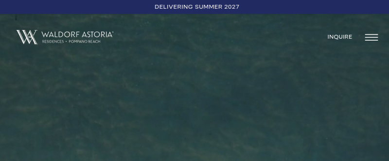 Website screenshot of Waldorf Astoria Residences
