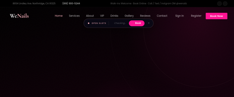 We Nails website preview
