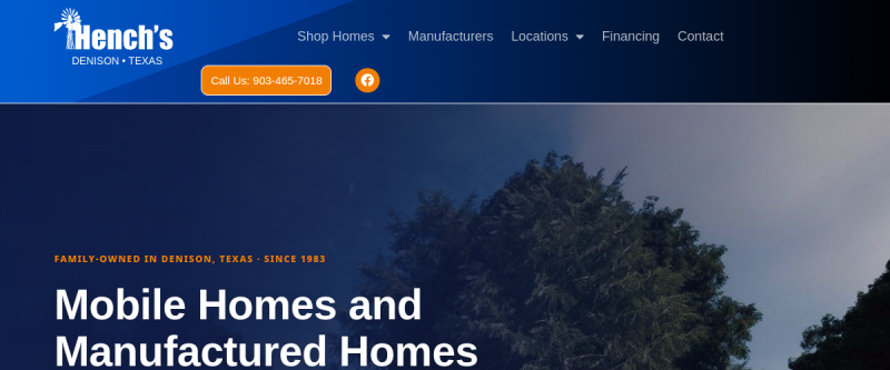 Website screenshot of Hench's of Denison