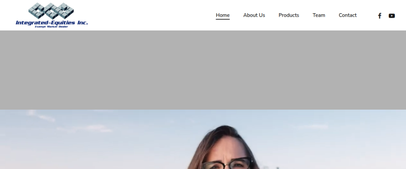 Website screenshot of Integrated-Equities Inc.