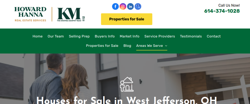 Website screenshot of Howard Hanna Real Estate Services - Kristina Murphy