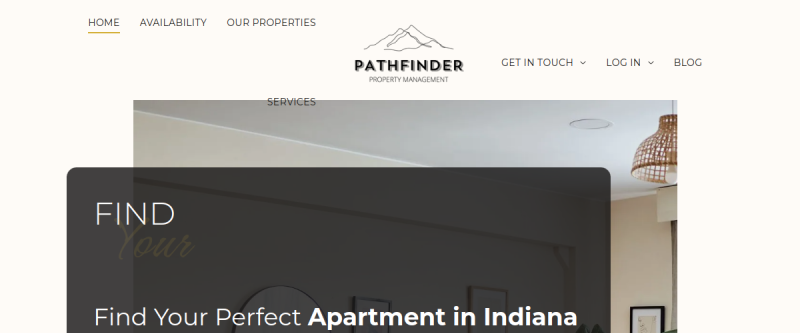 Website screenshot of Pathfinder Property Management