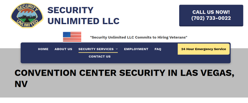 Website screenshot of Security Unlimited
