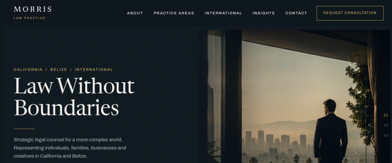 The The Morris Law Practice website, designed and built by IMDGFX