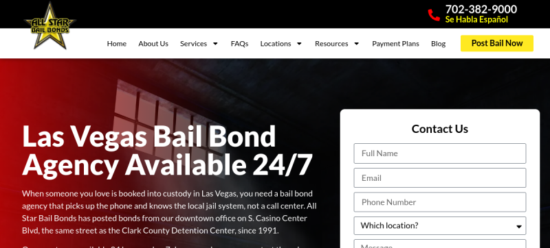 All Star Bail Bonds website