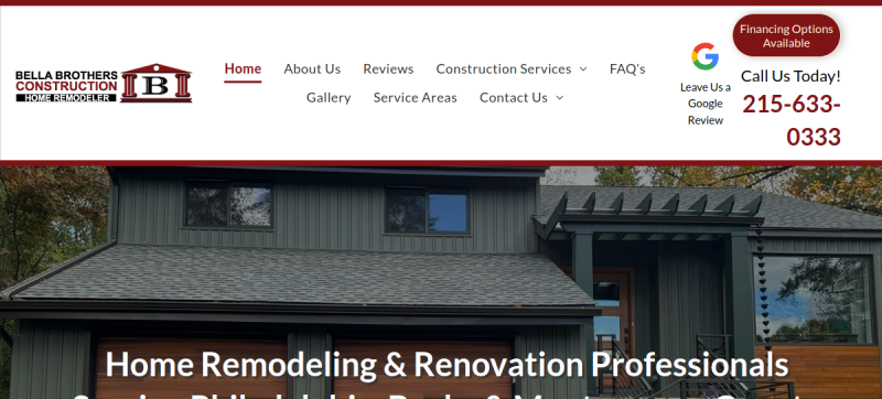 Bella Brothers Construction website