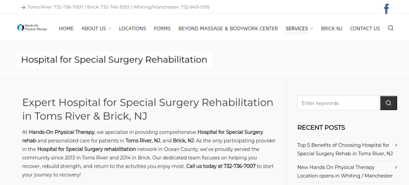 Hands-On Physical Therapy  website