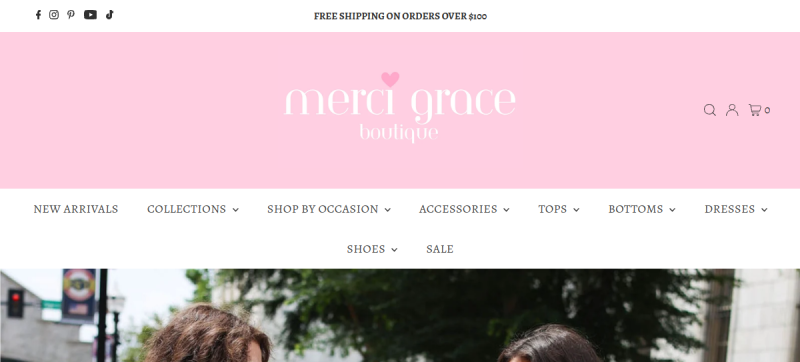 Merci Grace Boutique website