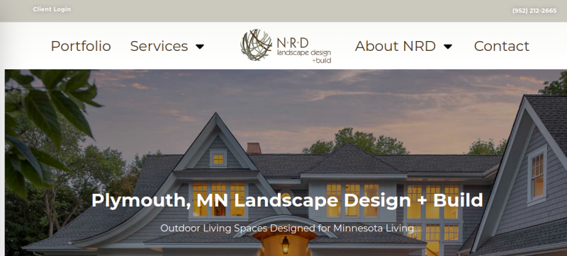 Website screenshot of NRD Landscape Design Build