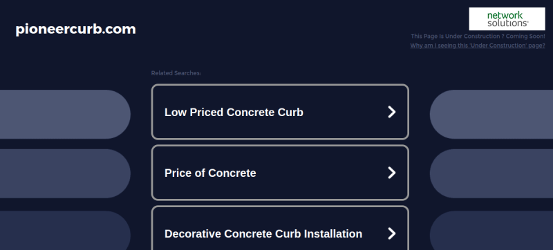 Website screenshot of Pioneer Curb And Borders