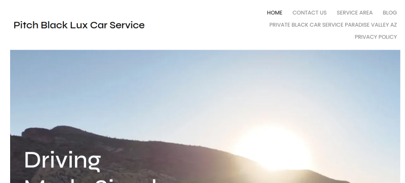 Pitch Black Lux Car Service website