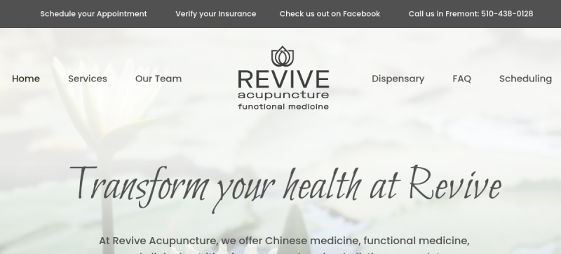 Revive Acupuncture website