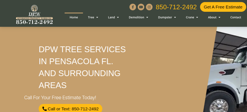 Website screenshot of Diversified Property Works