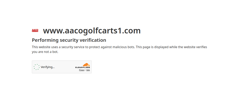 Website screenshot of  AACO Golf Carts & Parts