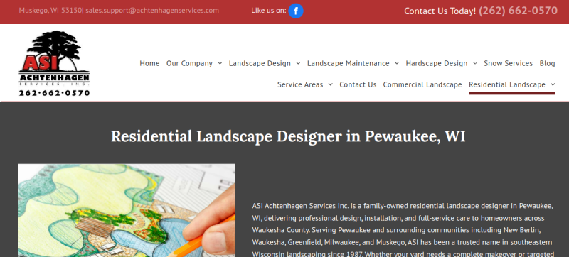 Website screenshot of ACHTENHAGEN SERVICES, INC