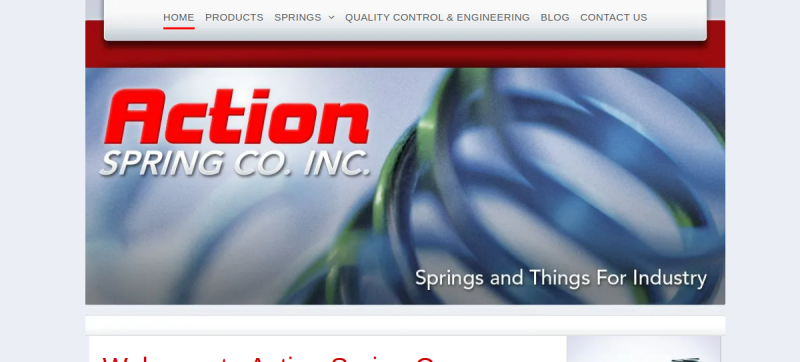 Website screenshot of Action Spring Company