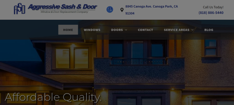 Aggressive Sash & Door website