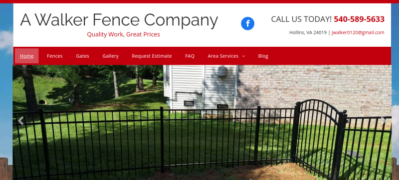 A Walker Fence Company website