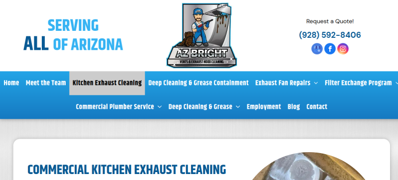 AZ Bright Vents & Exhaust Hood Cleaning website