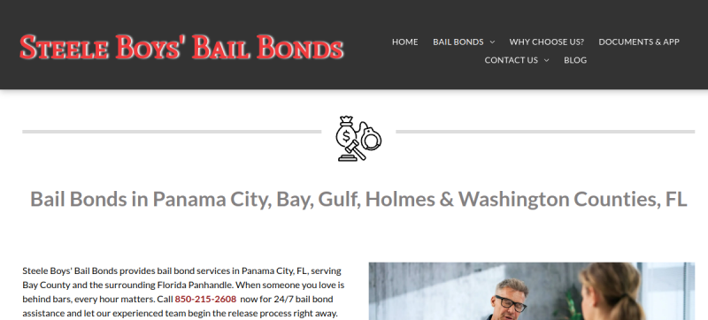 Steele Boys Bail Bonds website