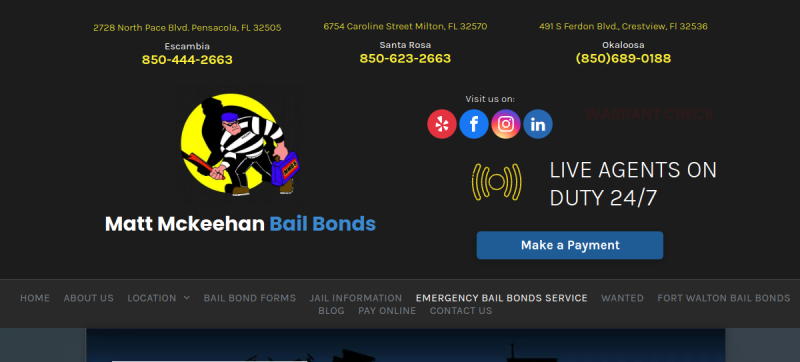 Matt McKeehan Bail Bonds website