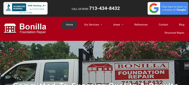 Bonilla Foundation Repair website