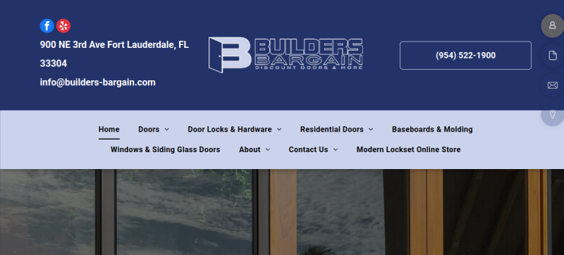 Website screenshot of Builders Bargain