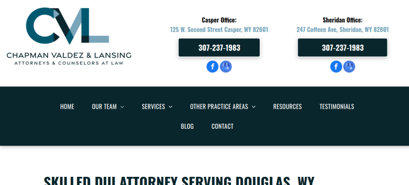 Chapman Valdez & Lansing Attorneys and Counselors at Law website