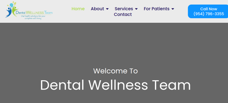 Website screenshot of Dental Wellness Team