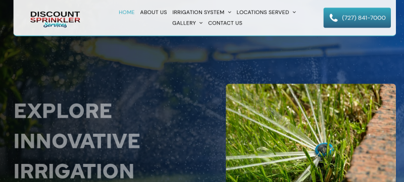 Website screenshot of Discount Sprinkler and Pump Service