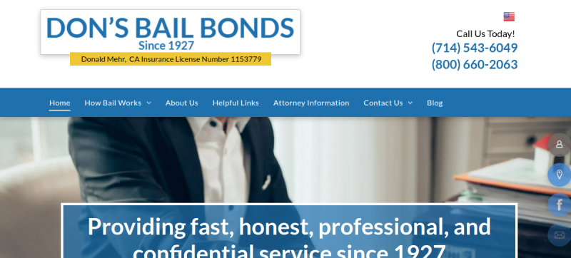 Don's Bail Bonds website
