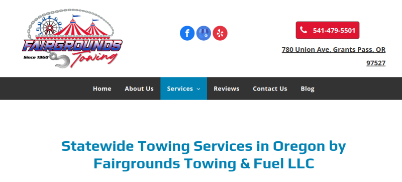 Fairgrounds Towing & Fuel LLC website