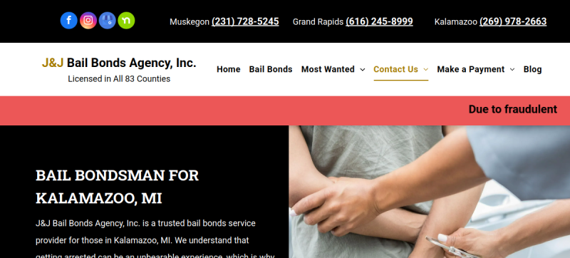 J&J Bail Bonds website