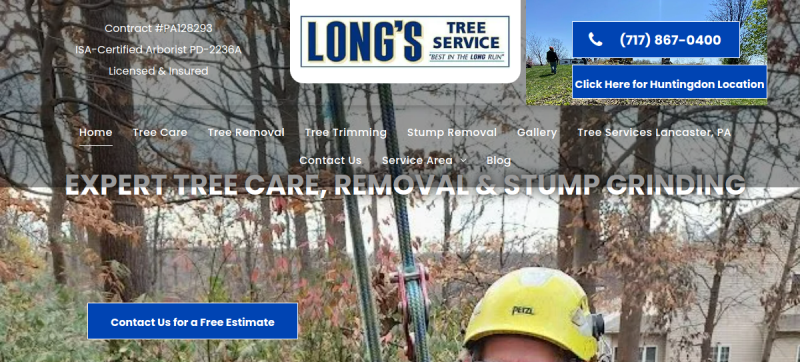 Long's Tree Service website