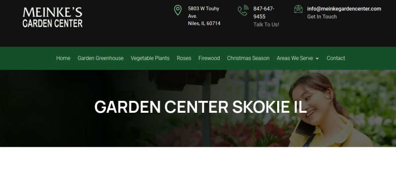 Website screenshot of Meinke Garden Center Inc