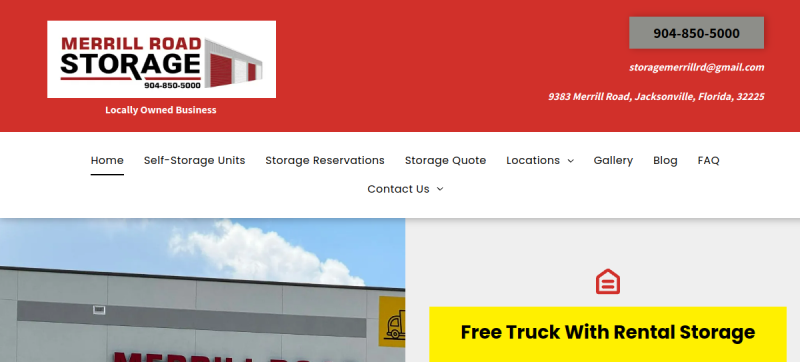 Merrill Road Storage website