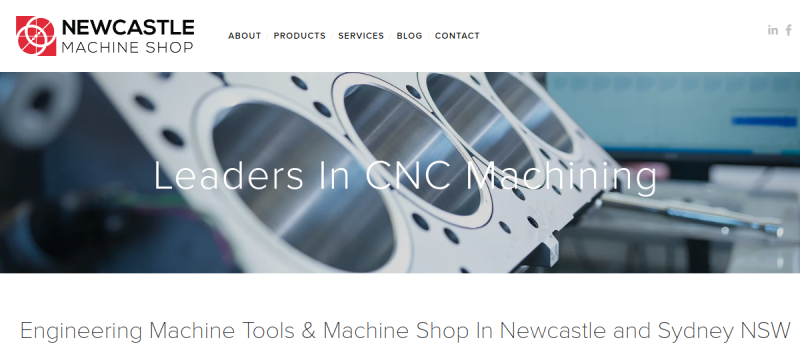 Website screenshot of Newcastle Machine Shop