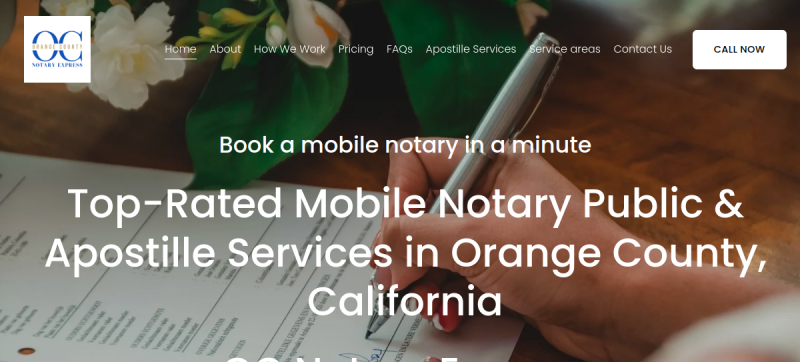 OC Notary Express website